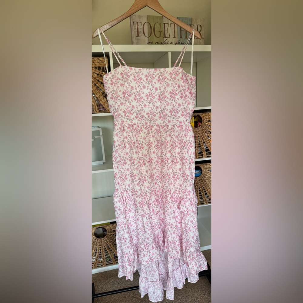 Trixxi Pink and White Strapless Sundress